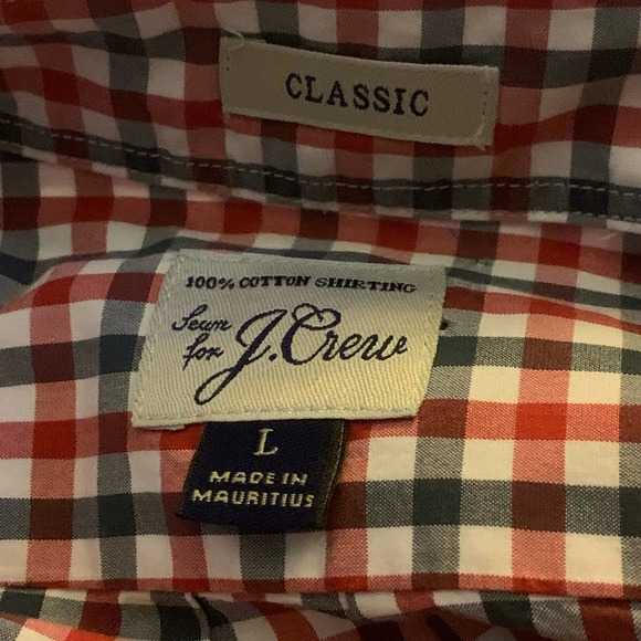 J Crew Mens Checkered Shirt L 100% Cotton Long Sleeve Casual Dress Button Down - Picture 7 of 7